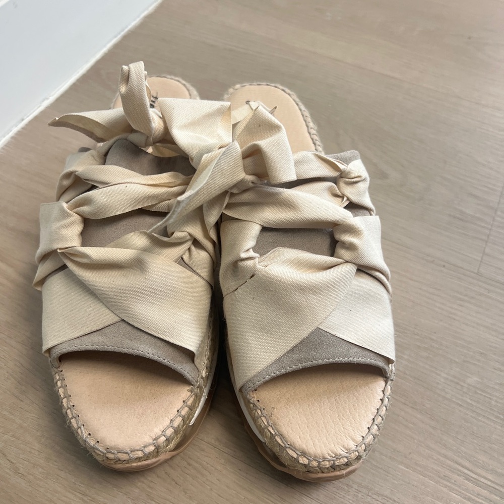Elegant Cream Women's Sandals. Free People, size 39